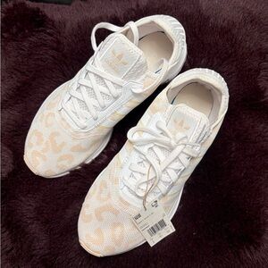 Adidas Women's White and Tan Sneakers